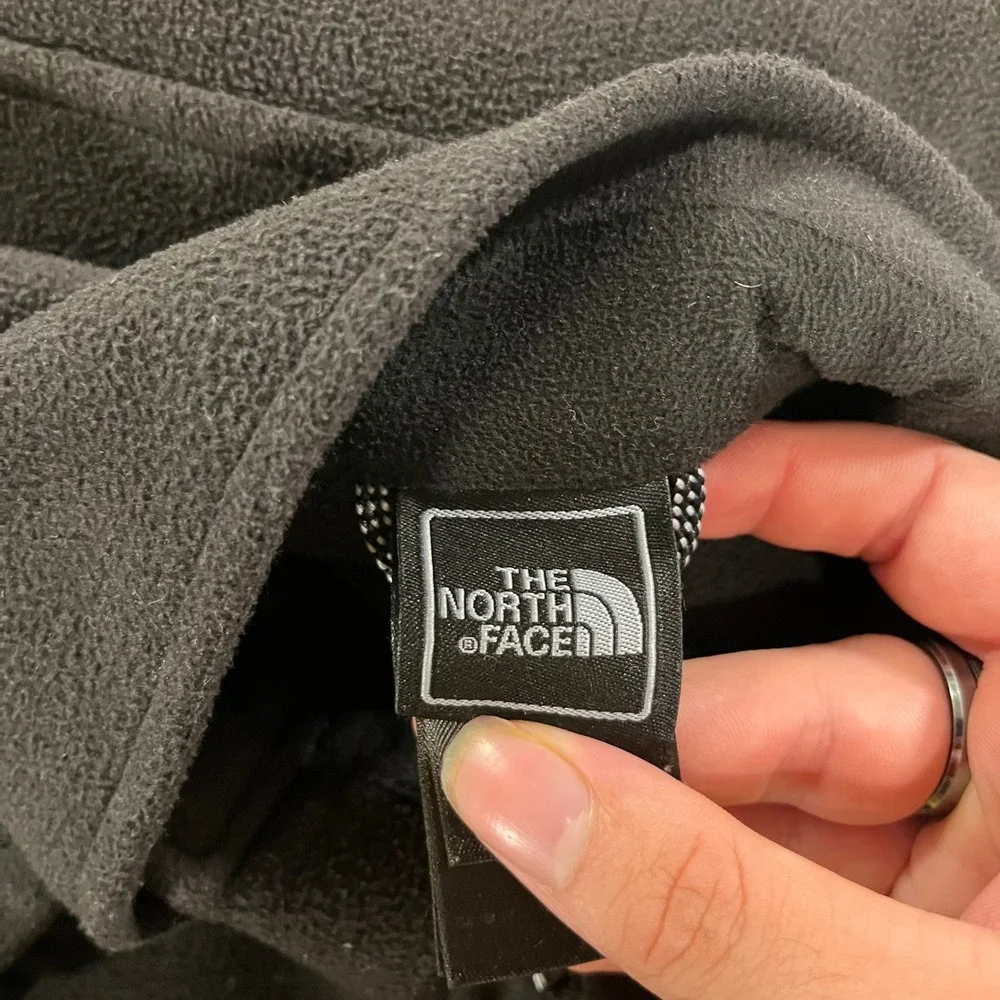 The North Face Fleece Jacket Mens Medium Black Full Zip Mock Neck Logo